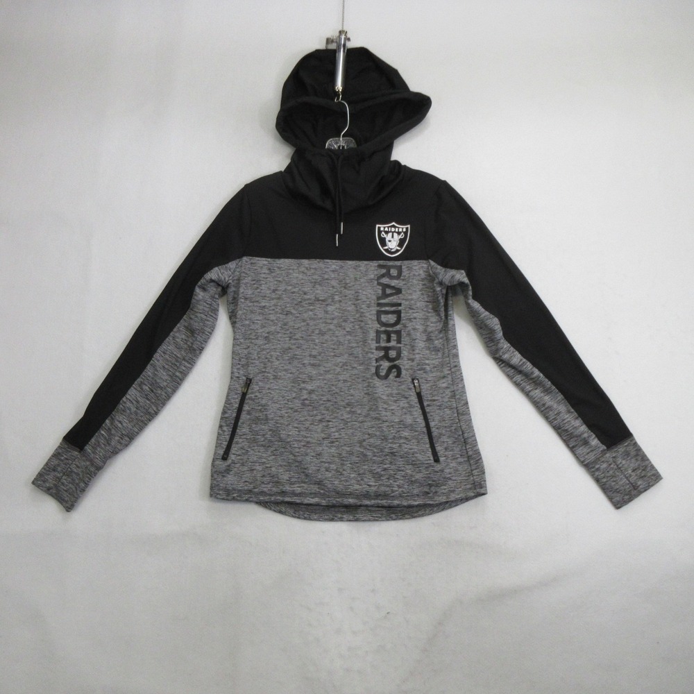 G-III Women's Sweatshirt S Las Vegas Raiders Cowl Neck Colorblock Hoodie Active